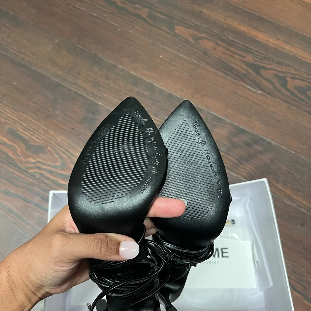 FEMME Los Angeles Luce Minimale - Black Strappy High Heel Sandals